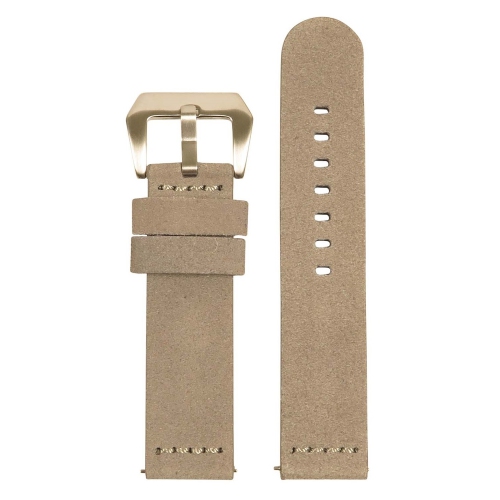 StrapsCo Bracelet de Montre Vintage en Suède en Cuir Épais - Barrette à Relâchement Rapide - 20mm Gris