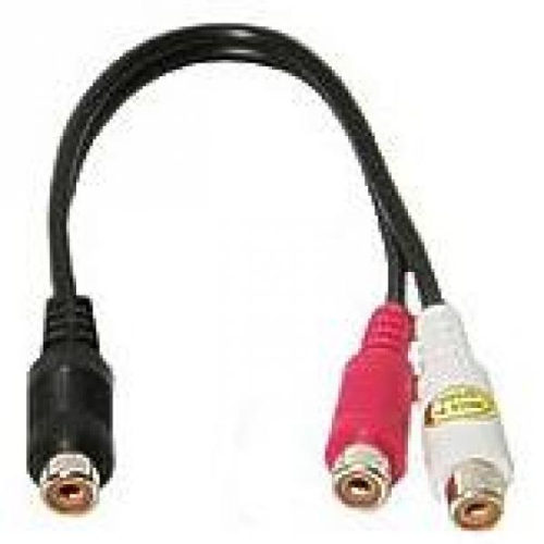 6" 1 RCA Female to 2 RCA Female Y-Splitter Cable - TechCraft