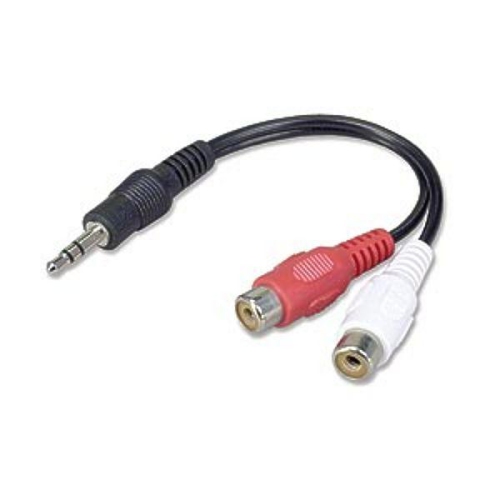 TECH CRAFT  6" 3.5MM Stereo M to 2 Rca (Y) (F/f)- Techcraft