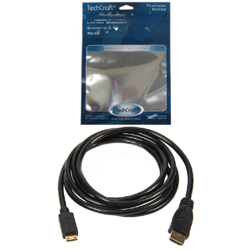 6 ft. HDMI to Mini-HDMI 1.3c Cable - TechCraft Platinum Packaging