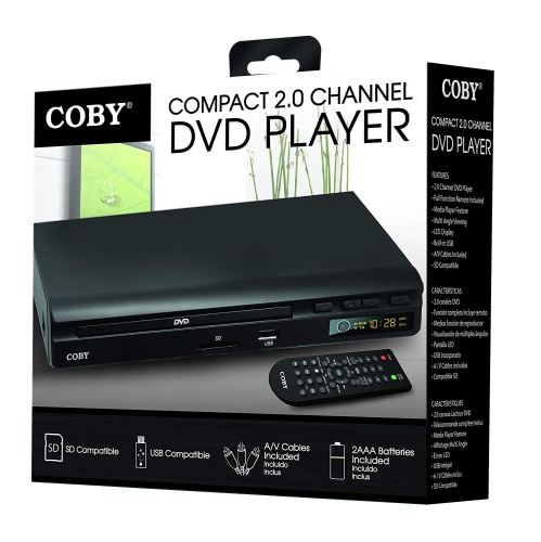 Lecteur DVD CDV-30 2.0 canaux de Coby avec entrée USB