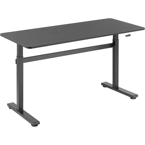 Liveart Manual Sit to Stand Height Adjustable Desk Riser Frame with Table Top. Height from 740mm to 1210mm