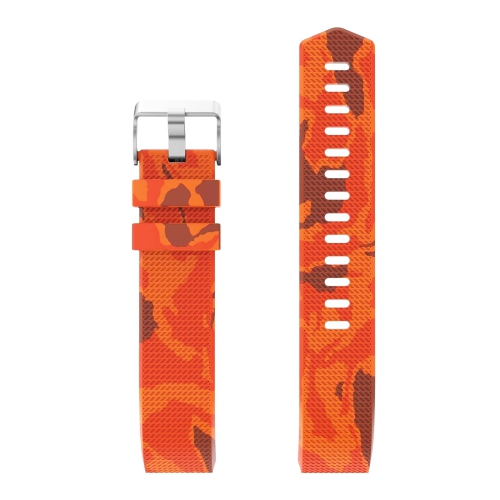 StrapsCo Wild & Camo Pattern Silicone Rubber Watch Band Strap for Fitbit Charge 2 - Orange Camo
