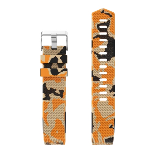 StrapsCo Wild & Camo Pattern Silicone Rubber Watch Band Strap for Fitbit Charge 2 - Beige Camo