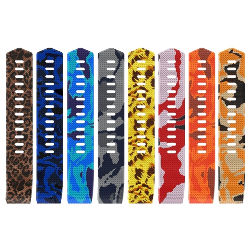 StrapsCo Bracelet de Montre en Caoutchouc de Silicone avec Motif Sauvage & Camo Pour Fitbit Charge 2 - Camo Bleu Clair