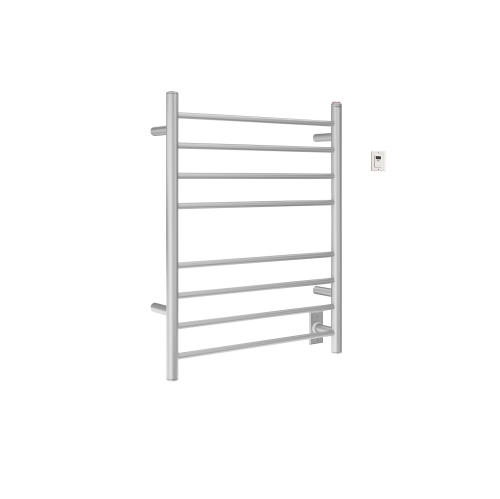 ANCONA  Prestige Dual 8-Bar Hardwired And Plug-In Towel Warmer In Brushed Stainless Steel With Digital Wall Timer