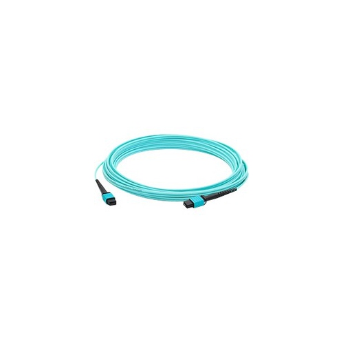 ADDON  8M Mpo (Female) to Mpo (Female) 12-Strand Aqua Om3 Crossover Fiber Ofnr (Riser-Rated) Patch Cable