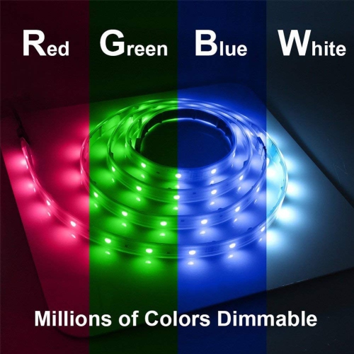 Smart LED Light Strip,Wifi Flexible Backlight Strip, Dimmable, 16million Color, 16.4FT, Compatible with Alexa-Google Home