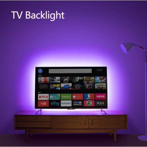 Smart LED Light Strip,Wifi Flexible Backlight Strip, Dimmable, 16million Color, 16.4FT, Compatible with Alexa-Google Home