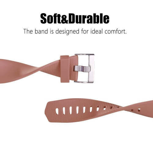 Compatible Fitbit Charge 2 Bands, Classic Bracelet Adjustable Wristband TPU Strap Sport Watch Band Metal Clasp, Large