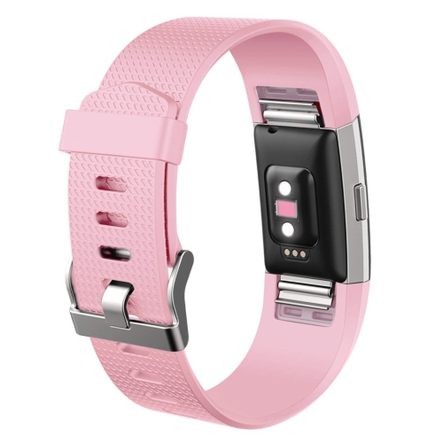 Compatible Fitbit Charge 2 Bands, Classic Bracelet Adjustable Wristband TPU Strap Sport Watch Band Metal Clasp, Large