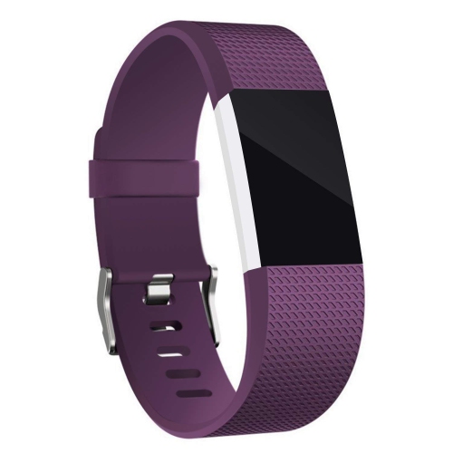 Compatible Fitbit Charge 2 Bands, Classic Bracelet Adjustable Wristband TPU Strap Sport Watch Band Metal Clasp, Large