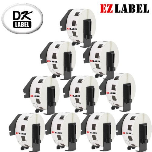 10 PK Compatible Brother DK1219 Multi-Purpose Round Die Cut Label 0.47" With Own Cartridge Holder