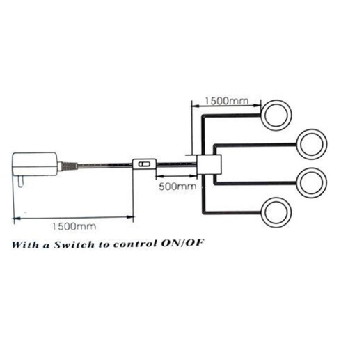 GlobalTone Complete Set Of LED Lights Under Cabinets Warm White 4 Pucks 4X 1W