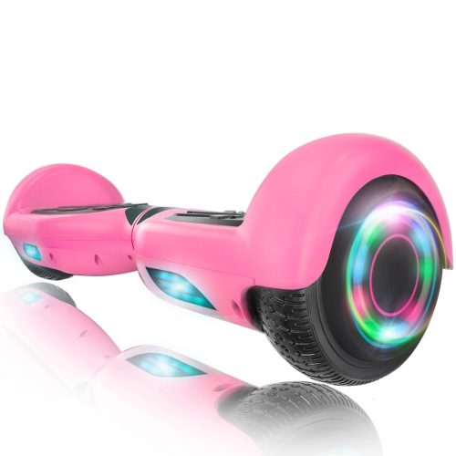 XPRIT 6.5'' Hoverboard for kids, up to 6.4KM Range, Bluetooth Speaker, UL2272-Certified, LED Wheels - Pink