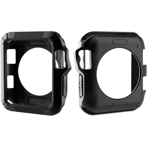 navor Shock Proof Bumper Cover Scratch Resistant Protective Rugged Case for iWatch Series 3, Series 2, Series 1 [Black] - 38MM