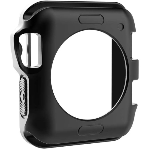 navor Shock Proof Bumper Cover Scratch Resistant Protective Rugged Case for iWatch Series 3, Series 2, Series 1 [Black] - 38MM
