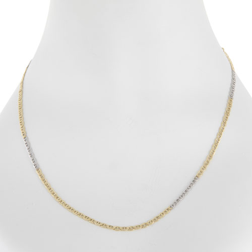 10K Two-Tone Gold Oval Mariner Chain 