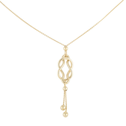 Love Knot Pendant in 10K Yellow Gold on an 18" Gold Chain
