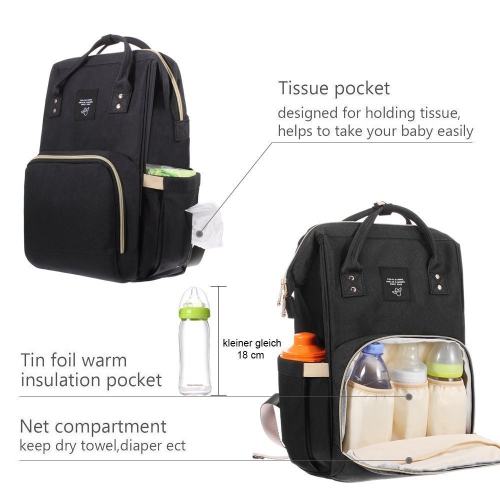 Sac à dos à couches pour bébés; sac à dos de voyage hydrofuge multifonctionnel grande capacité et créatif pour couches