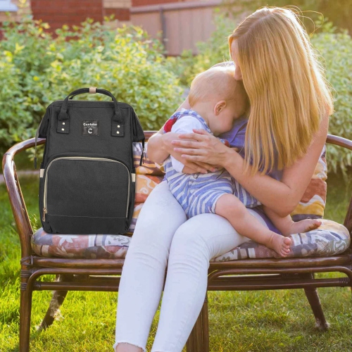 Sac à dos à couches pour bébés; sac à dos de voyage hydrofuge multifonctionnel grande capacité et créatif pour couches