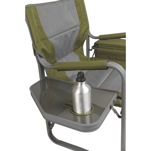 Coleman Folding Outdoor Director XL Camping Chair with Side Tray - Green/Grey