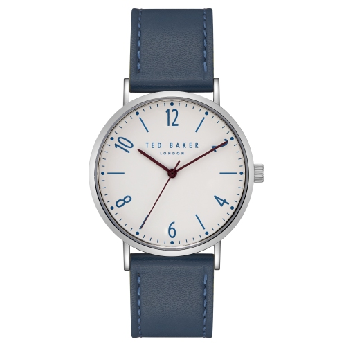 TED BAKER  Hank Men's 42MM Case Blue/yellow Strap Watch In Silver