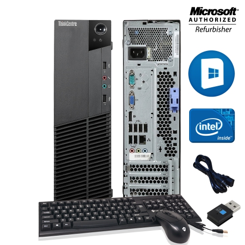 Lenovo ThinkCentre M81 SFF Desktop PC Computer Intel Core i5 2400 8GB 250GB Windows 10 Professional WiFi (2012 Model) by LENOVO - Refurbished condition - CA$217.99