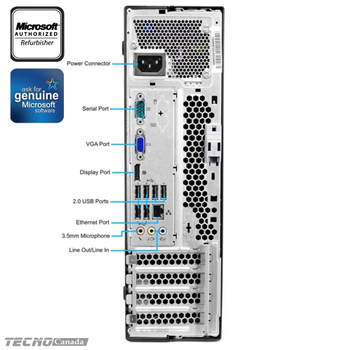 Lenovo ThinkCentre M81 SFF Desktop PC Computer Intel Core i5 2400 8GB 250GB Windows 10 Professional WiFi (2012 Model) by LENOVO - Refurbished condition - Image 2