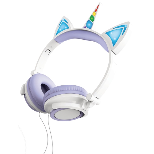 Art+ Sound Unicorn Wired Headphones with LED Lights - Purple