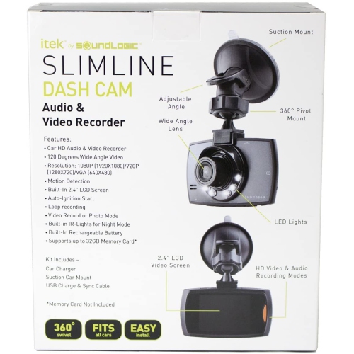 WINGOMART XT Ccv-12/6587 Itek HD DVR Dash Cam Dash Cam with Mic for Audio Recording, Wide Angle Car Camera Video Recorder Black Box with LED Lights