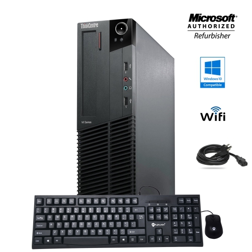 Refurbished - Lenovo ThinkCentre M92 SFF Desktop Computer Intel core i7 3770 16GB DDR3 256GB SSD Windows 10 Home NVIDIA GT 1030 2GB WiFi 2015 Model