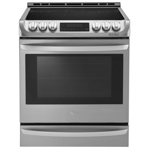 LG 30" 5-Element Slide-In Smooth Top Electric Range - Stainless Steel - Open Box - Scratch & Dent