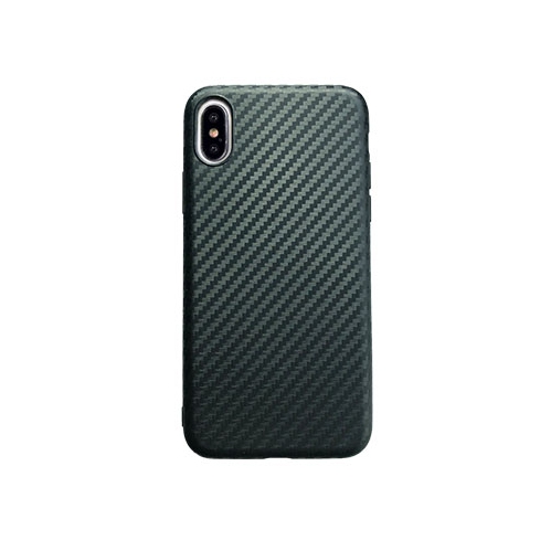 Uolo Sleek TPU Fitted Soft Shell Slim Case for iPhone Xs Max - Matte Black Carbon Fibre