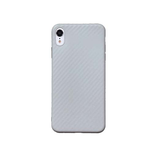 Uolo Sleek TPU Fitted Soft Shell Slim Case for iPhone XR - Matte White Carbon Fibre