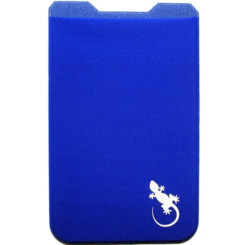 Gecko Travel Tech Phone Wallet - Stick On Card Holder Wallet for Cell Phones - Adhesive Card Pocket - BLUE