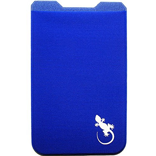 Gecko Travel Tech Phone Wallet - Stick On Card Holder Wallet for Cell Phones - Adhesive Card Pocket - BLUE
