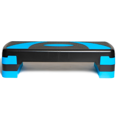 PRISP 3-Level Aerobic Stepper Step Platform for Home Gym & Fitness Training (Blue & Black)