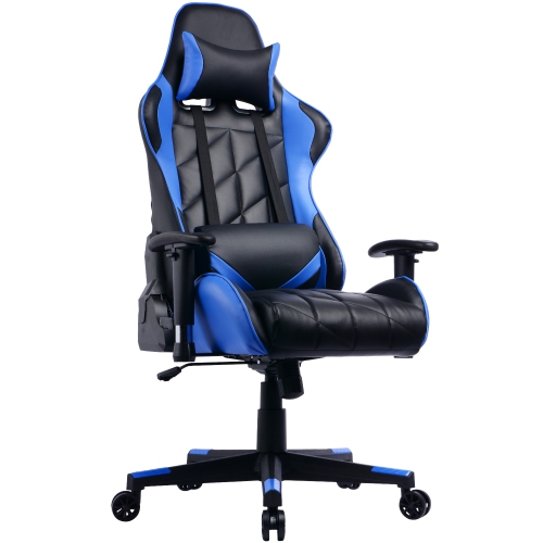 GamingChair Extra Plush Ergonomic PU Leather Racing Gaming Chair with Reclining Backrest & Adjustable Armrests