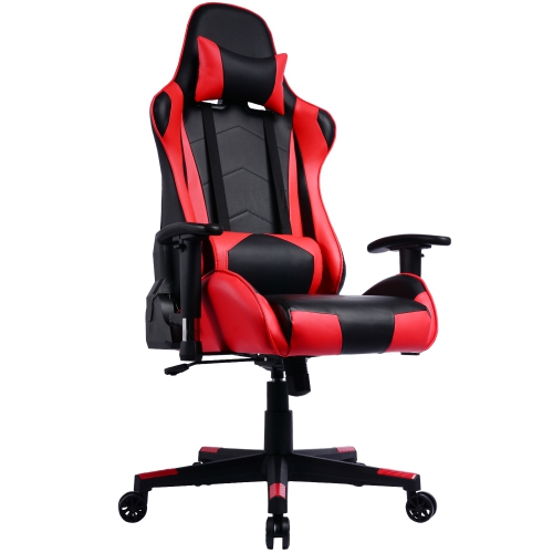 GamingChair Ergonomic PU Leather Racing Gaming Chair with Reclining Backrest & Adjustable Armrests