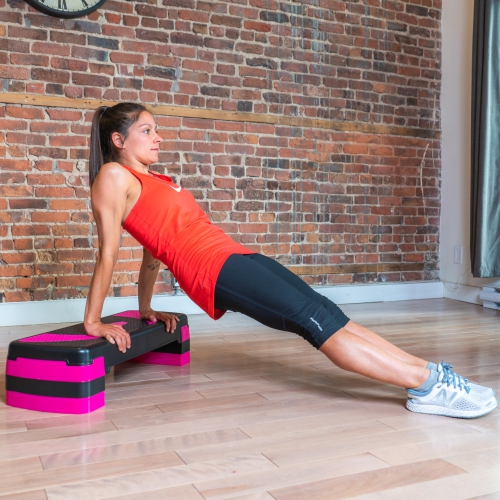 PRISP 3-Level Aerobic Stepper Step Platform for Home Gym & Fitness Training (Pink & Black)