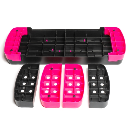 PRISP 3-Level Aerobic Stepper Step Platform for Home Gym & Fitness Training (Pink & Black)