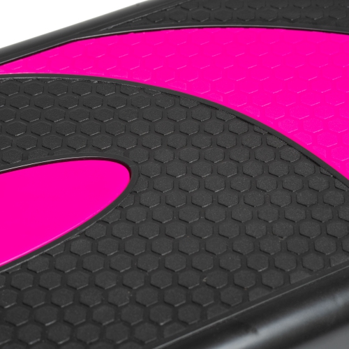 PRISP 3-Level Aerobic Stepper Step Platform for Home Gym & Fitness Training (Pink & Black)