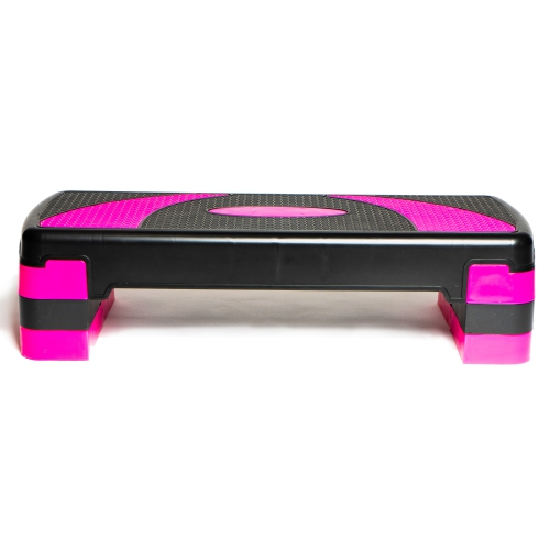PRISP 3-Level Aerobic Stepper Step Platform for Home Gym & Fitness Training (Pink & Black)