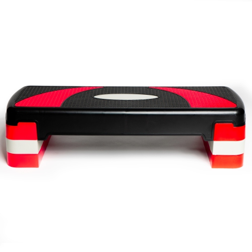 PRISP 3-Level Aerobic Stepper Step Platform for Home Gym & Fitness Training (Red & Black)