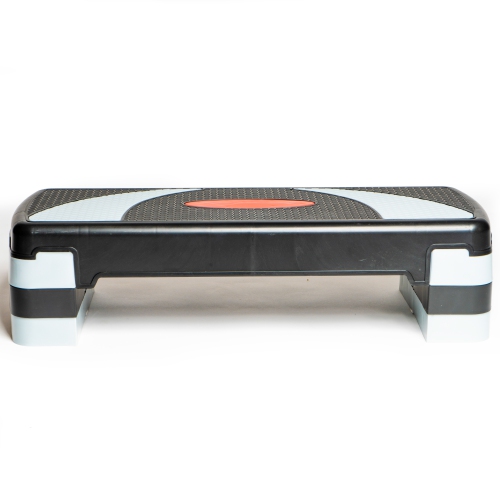 PRISP 3-Level Aerobic Stepper Step Platform for Home Gym & Fitness Training (Grey & Black)