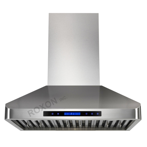 ROXON 900 CFM 30 Inches Range Hood Stainless Steel Wall Mounted Kitchen Exhaust Fan Style RXN-W12-30