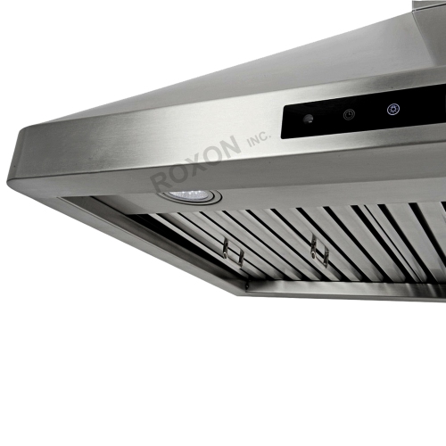 ROXON 900 CFM 30 Inches Range Hood Stainless Steel Wall Mounted Kitchen Exhaust Fan Style RXN-W12-30