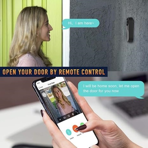 Netvue Belle A.I. Video Doorbell - Black, Facial Recognition, Dynamic Responses, HD & Wide-Angel View