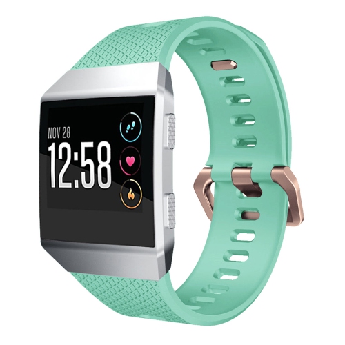 StrapsCo Silicone Rubber Watch Band Strap with Rose Gold Hardware for Fitbit Ionic - Mint Green